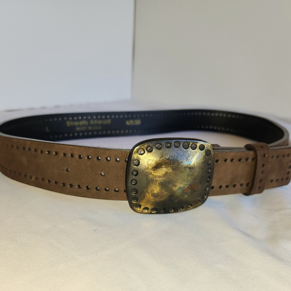 Suede Lasercut Accents Sz L Streets Ahead Handcrafted Boho/southwestern Belt